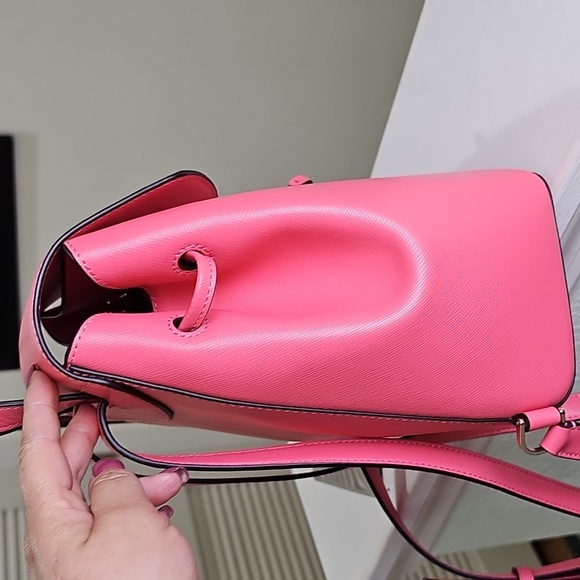 KATE SPADE Lizzie Medium Saffiano Leather Backpack In Coral Pink EUC - Picture 10 of 16